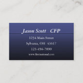 金融/銀行業務 名刺 (裏面)