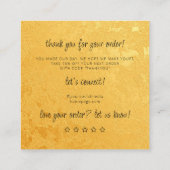 金製品のお手入れ方法についてのご案内をありがとう エンクロージャーカード (裏面)