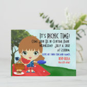 金褐色のピクニック招待状 招待状 (スタンド正面)