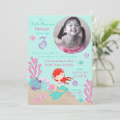 金褐色の人魚の第3誕生日 招待状 (スタンド正面)