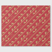 金西部の喜びの馬の赤のクリスマス ラッピングペーパー (フラット)