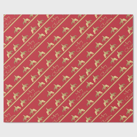 金西部の喜びの馬の赤のクリスマス ラッピングペーパー (フラット)