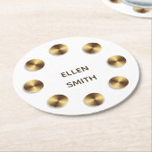 金要素。 名前 ラウンドペーパーコースター (アングル)