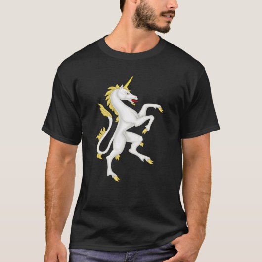 金角および尾を搭載するユニコーン Tシャツ (正面)