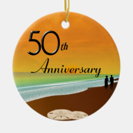 金記念日のビーチのテーマ セラミックオーナメント