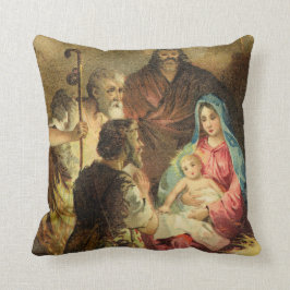 金調子のヴィンテージの出生場面 クッション