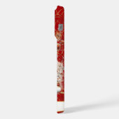 金貨と花のモノグラム ラッキーキャット iPhoneケース (左側面)