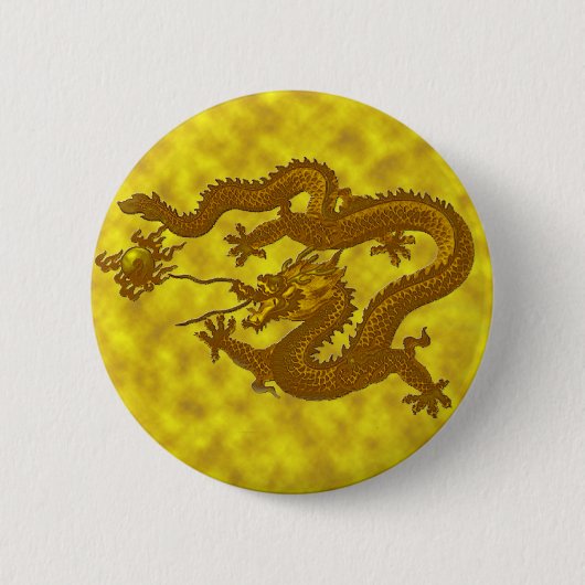 金貨のドラゴン 缶バッジ (正面)