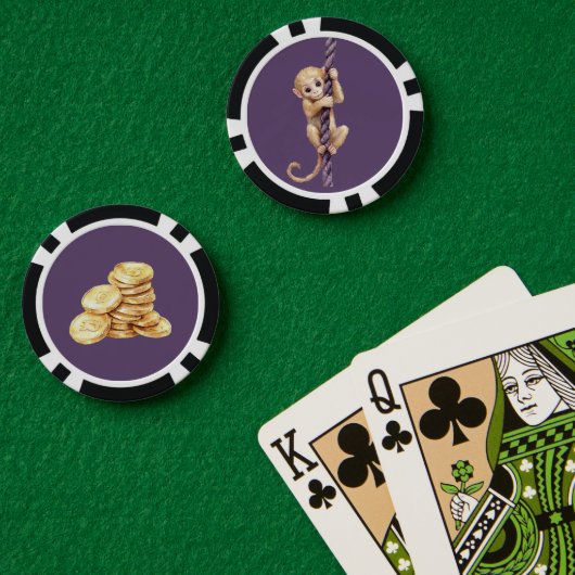 金貨サル 紫ロープ ポーカーチップ (ポーカーテーブル (ダブル))