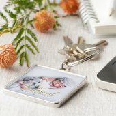 金賛美箔効果ベビーパーソナライズされた キーホルダー (側面)