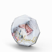 金賛美箔効果ベビーパーソナライズされた フォトブロック (右)
