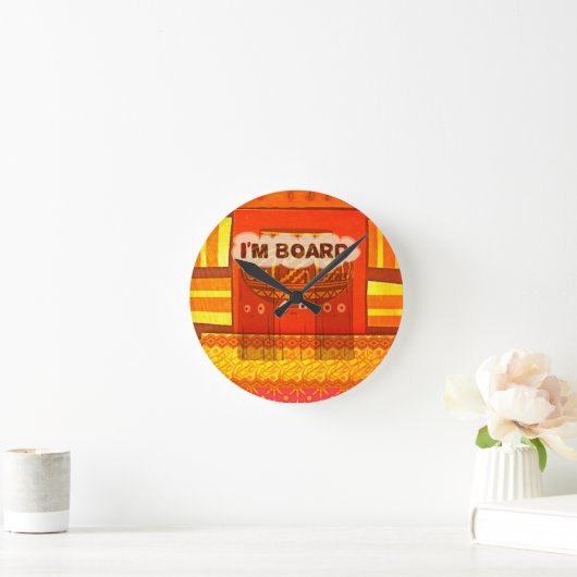 金赤いアフリカの伝統的な色おもしろいなAMのbor ラウンド壁時計 (ホーム)