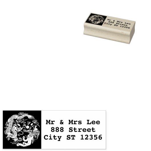 金赤ドラゴンと鳳凰の中国風ウェディングギフト ラバースタンプ (押印)