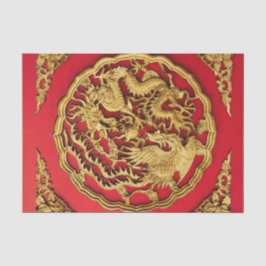 金赤ドラゴン鳳凰中国ウェディングギフト 薄葉紙