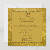 金輝き及びきらめくの雪片の結婚 招待状 (裏面)