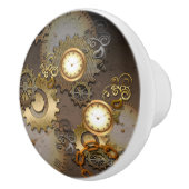 金金属のSteampunk、時計およびギア セラミックノブ (右)