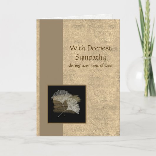 金銀エレガント杏最深悔やみや弔慰 カード (正面)