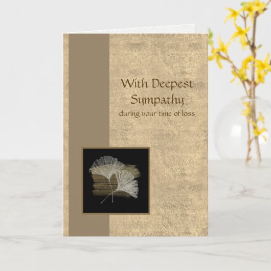 金銀エレガント杏最深悔やみや弔慰 カード (黄色い花)