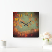 金銀杏 スクエア壁時計 (ホーム)