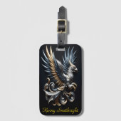 金銀色のワシ ラゲッジタグ (正面縦)