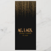 金銅の星のシャワーの結婚式プログラム プログラム (正面)