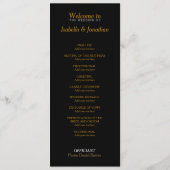 金銅の星のシャワーの結婚式プログラム プログラム (裏面)