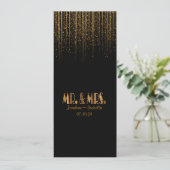 金銅の星のシャワーの結婚式プログラム プログラム (スタンド正面)