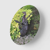 金間抜け属の鶏 ラウンド壁時計 (傾斜)