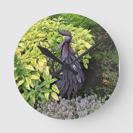 金間抜け属の鶏 ラウンド壁時計 (正面)