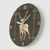 金雄鹿の格子縞 ラージ壁時計 (傾斜)