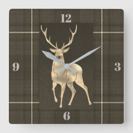 金雄鹿の格子縞 ラージ壁時計