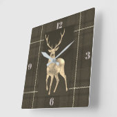 金雄鹿の格子縞 ラージ壁時計 (傾斜)