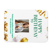 金風船の誕生日カード（プレゼントとリボン付き） マグネット (横)