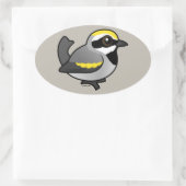 金飛んだアメリカムシクイ 楕円形シール (バッグ)