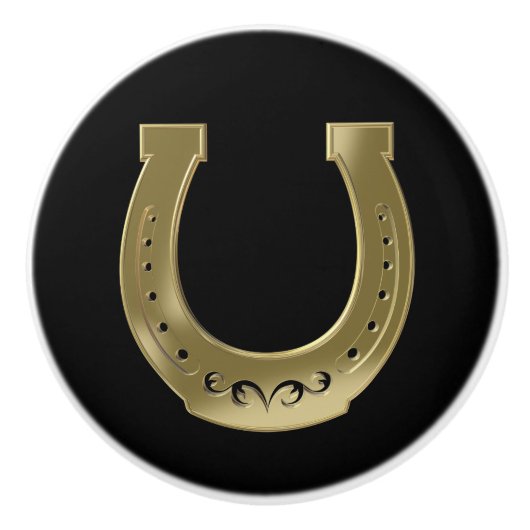 金馬蹄形 セラミックノブ (正面)