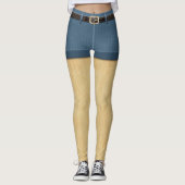 金髪おもしろいの毛皮の脚デニムショート レギンス (正面)