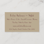 金髪のサロンのスタイリストのユニークな名刺 名刺 (裏面)