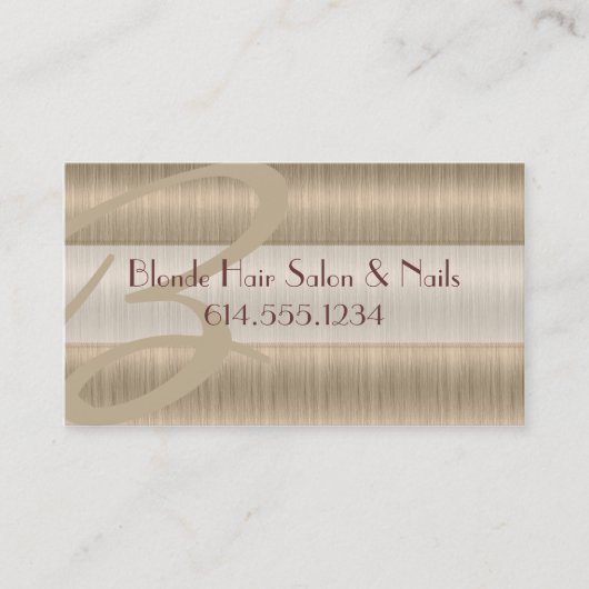 金髪のサロンのスタイリストのユニークな名刺 名刺 (正面)