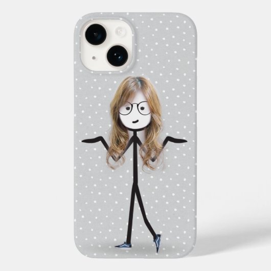 金髪のスティックフィギュアの女の子 Case-Mate iPhoneケース (裏面)