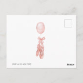 金髪のバレリーナの女の子の誕生日バレエ ポストカード (裏面)