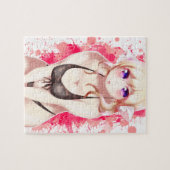 金髪のビキニの毛皮で覆われた女の子 ジグソーパズル (横)