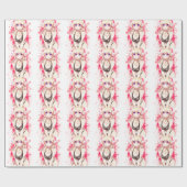 金髪のビキニの毛皮で覆われた女の子 ラッピングペーパー (フラット)