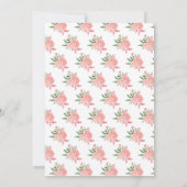 金髪のプリンセス ピンクの花のスイート16 招待状 (裏面)