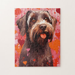 金髪のポインティンググリフォンのバレンタインの日 ジグソーパズル