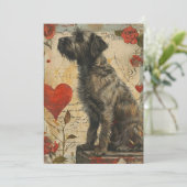 金髪のポインティンググリフォンのバレンタインデー シーズンカード (スタンド正面)