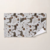 金髪のポインティンググリフォンの骨と手 バスタオルセット (ハンドタオル)