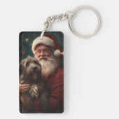 金髪のポインティンググリフォンサンタクロースのクリスマス キーホルダー (裏面)