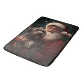 金髪のポインティンググリフォンサンタクロースのクリスマス バスマット (アングル)