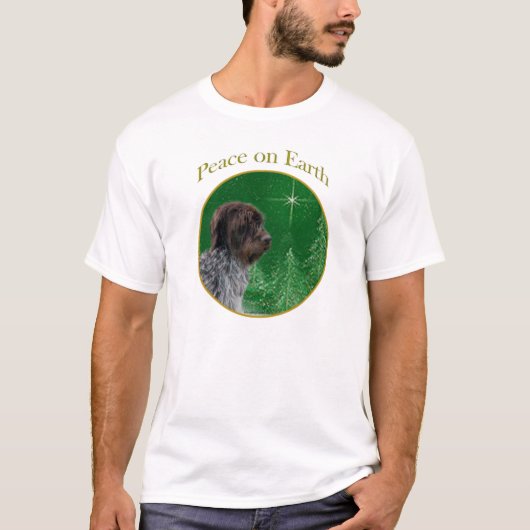金髪のポインティンググリフォン平和 Tシャツ (正面)
