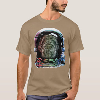 金髪のポインティンググリフォン犬宇宙飛行士ドッグファミ Tシャツ
